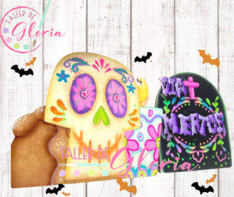 MH-42 Servilletero día de muertos calavera