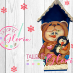 MN-027 Porta rollo muñeco de nieve disfrazado casita