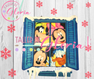 MN-087 Ventana mickey navideño
