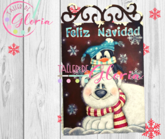 MN-054 Cuadro oso polar y pingüino