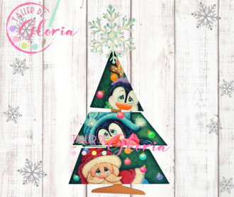 MN-122 Arbol tablas Santa y Pinguinos