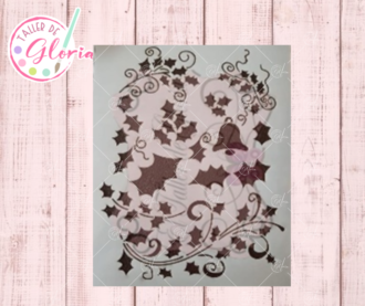 TGN-1 Estencil hojas campanas navidad