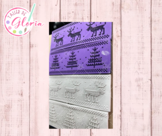 SR-298 Sello arbol y reno punto de cruz