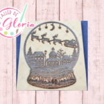 SR-547 Sello esfera de nieve santa en la ciudad