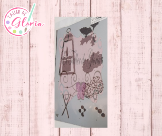 TGN-44 Estencil farol con flores