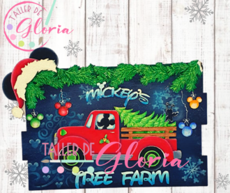 MN-248 Retablo camioneta navideña ratoncito