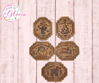 SR-592 Sello kit navidad 5 etiquetas