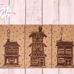 SR-597 Sello trio casitas navideñas G