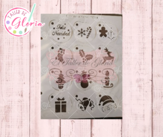 TGT-16 Estencil navidenos circulos