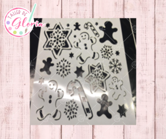 TGN-64 Estencil galletas de jengibre y bastones