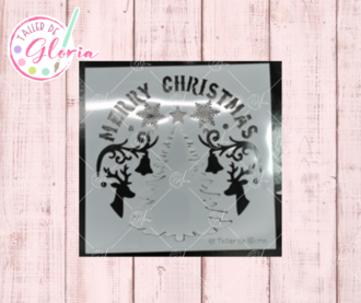 TGN-72 Estencil Merry christmas pino