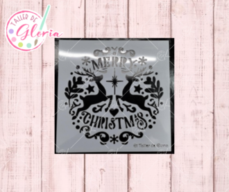 TGN-73 Estencil Merry christmas renos