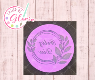 SR-420 Sello feliz día guirnalda hojas