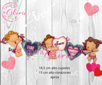MA-018 Trio cupidos con corazones