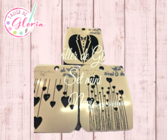 TGR-4 Estencil set mini corazón novio