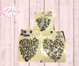 TGR-5 Estencil set mini corazon novia