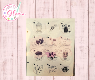 TGT-20 Estencil hecho con amor circulos