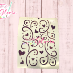 TGF-197 Estencil curvas y corazones