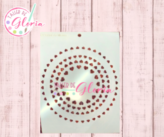 TGF-216 Estencil fondo marco corazones