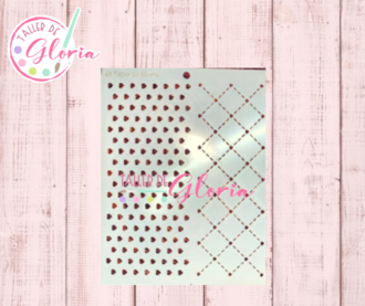 TGF-218 Estencil fondo corazones dobles