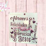 TGM-37 Estencil palabras abrazos y besos