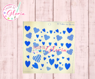 TGM-59 Estencil corazones con rayas