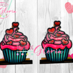MA-044 Servilletero cupcake corazones vitral