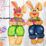 MP-006 Par de conejos sentados con caja