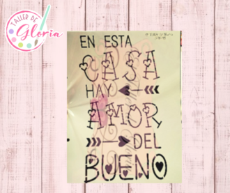TGF-165 Estencil en esta casa hay amor