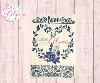 TGF-180 Estencil love guirnalda