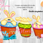 MP-017 Conejos maceta 3 pzas