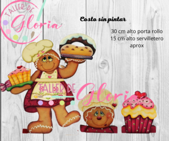 MTO-002 Porta rollo y servilletero galleta cocinera