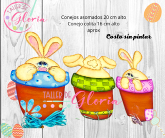 MP-017 Conejos maceta 3 pzas