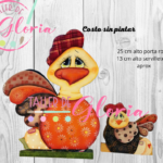 MTO-003 Porta rollo y servilletero gallina