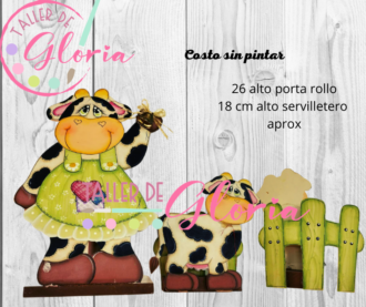 MTO-004 Porta rollo y servilletero vaca