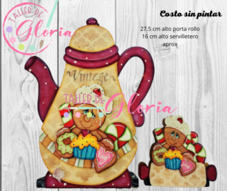 MTO-023 Porta rollo y servilletero cafetera galleta