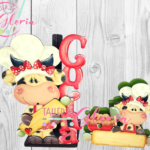 MTO-153 Porta rollo y servilletero vaca chef