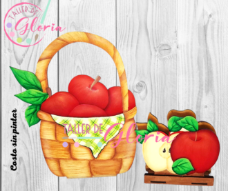 MTO-162 Porta rollo y servilletero manzanas