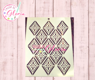 TGF-203 Estencil rombos con flor