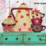 MTO-056 Perchero cafetera, tazas, cupcake