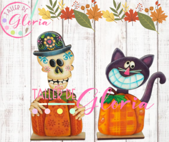 MH-130 Gato y Calaca con calabaza 3C