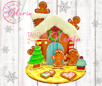 MN-297 Centro de Mesa Casita de Jengibre