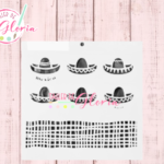 TGM-53 Estencil Sombreros y Textura Paja