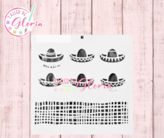 TGM-53 Estencil Sombreros y Textura Paja