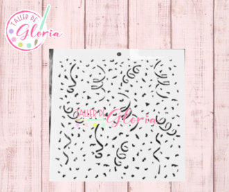 TGM-56 Estencil Confeti y Serpentinas