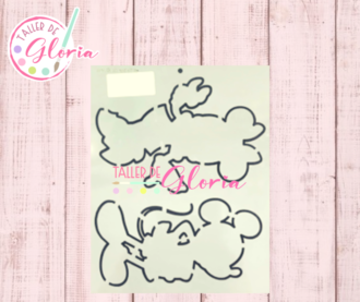 TGF-266 Estencil Siluetas Ratoncitos