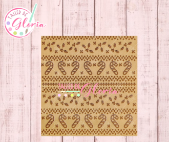 SR-604 Sello Textura Bastones y Muerdago