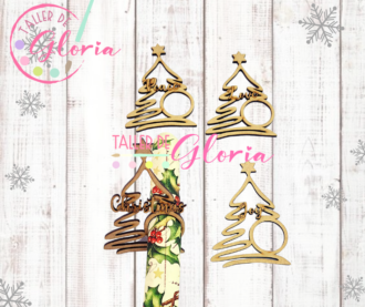MN-346 Porta servilletas Árbol Peace, Love, Christmas, Joy