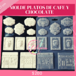 Molde Stamperia Platos de Café y Chocolate