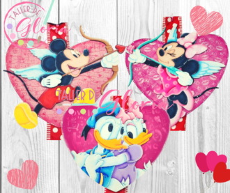 MA-071 Trio Corazones ratones y patos